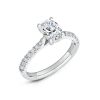 Oval Solitaire With Diamond Set Shoulders HM11169