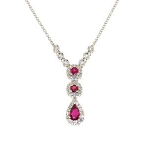 9ct Diamond & Ruby Pendant