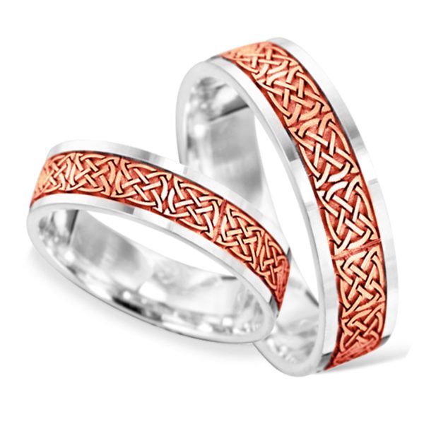 INPHTEFLE26 Two Colour Celtic Wedding Band