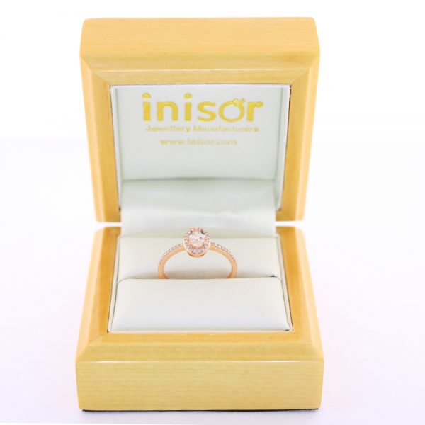 9ct Rose Gold Morganite & Diamond Ring