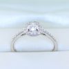 Platinum 0.60ct Round Brilliant Cut Diamond Halo Ring - Image 2