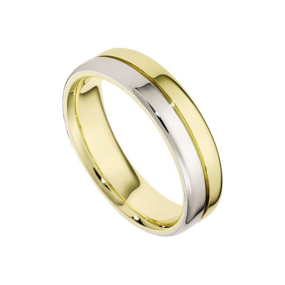 6mm Two  Tone  Gold Wedding  Ring  UN1644 Inisor Jewellery 