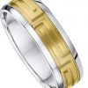 7mm Two Tone Gold Greek Key Design Wedding Ring UN1647 - Image 2