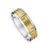 7mm Two Tone Gold Greek Key Design Wedding Ring UN1647