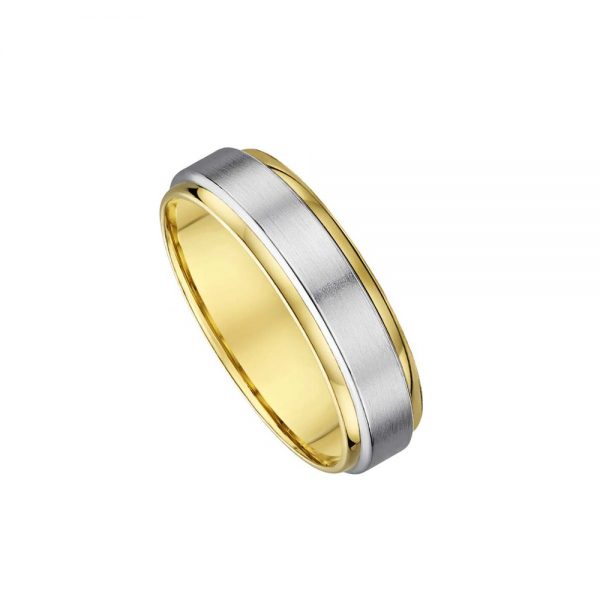 6.5mm Two Tone Gold Wedding Ring UN5013