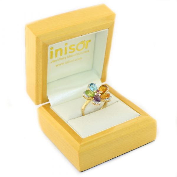 9ct White Gold Gemstone/Diamond Ring INBDR1355 - Image 2